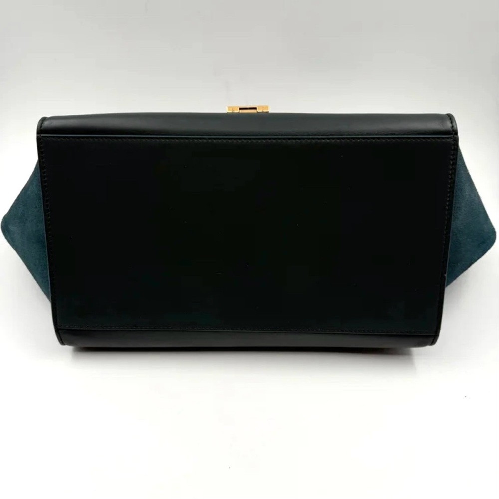 💎RARE GEM💎 Genuine CELINE Croc Embossed Trapèze Bag - RARE TEAL COLOR‼️ - Picture 8 of 15